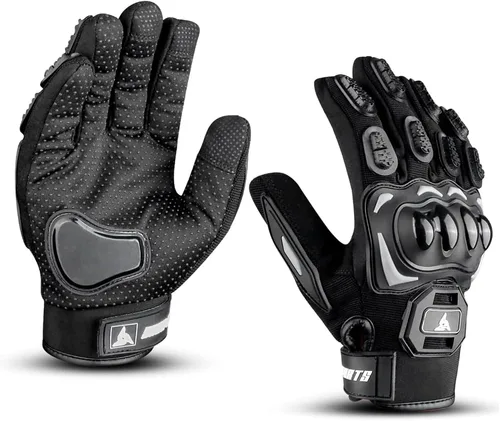 Vista 8 de Ultimate Guantes de Motocicleta para Hombres y Mujeres Compatibles con Pantalla Táctil Guantes de Conducción con Cuero Premium, Pantalla Táctil