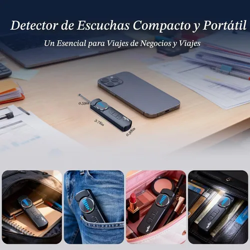Vista 3 de Detector de cámara oculta, detector mejorado del perseguidor de GPS con Detector espía y detector de errores Protector de privacidad portátil