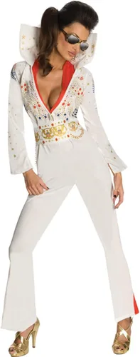 Vista 2 de Disfraz sexy de Elvis Secret Wishes para mujer, Blanco