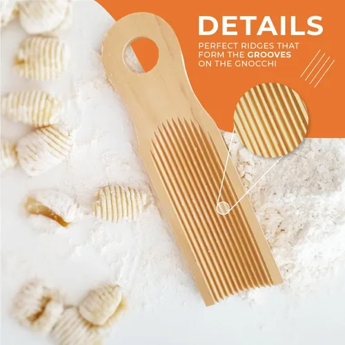 Vista 5 de KneadEat Único tablero de ñoquis curvado, diseño curvado único para hacer pasta italiana de ñoquis. Crestas perfectas que forman las ranuras