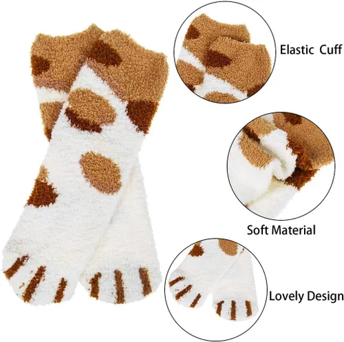 Vista 2 de Yokawe 5-7 pares de calcetines de invierno para mujer, calcetines suaves y esponjosos