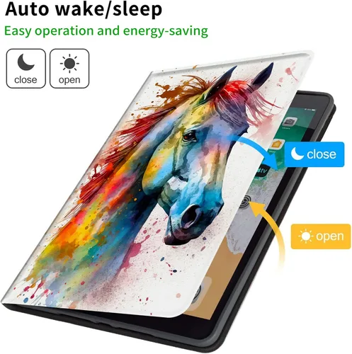 Vista 16 de Funda para tablet Kindle Fire 7 2019/2017 lanzamiento 9ª/7ª generación 7 pulgadas, ligera, protectora de piel sintética, cubierta inteligente