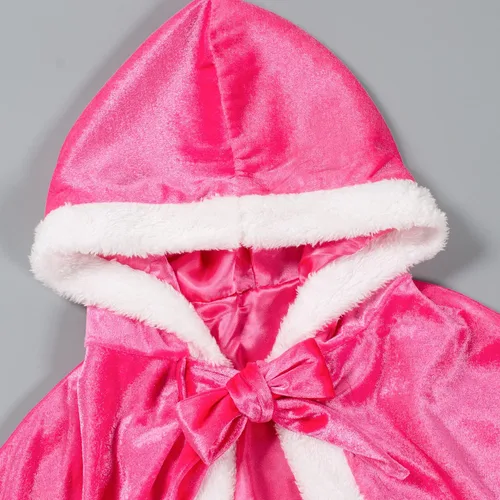 Vista 5 de Party Chili Fur Princess Hooded Cape Cloaks Costume for Girls Dress Up