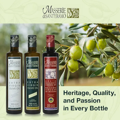 Vista 6 de Masserie di Sant'Eramo (1 paquete) Botellas de 8.5 fl oz de vinagre balsámico de Módena Italian balsamic vinegar of Modena. Balanced sweet and