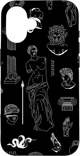 Vista 32 de Ancient Greece Statues Greek Aesthetic Black Case for iPhone 17