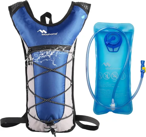 Vista 9 de Mochila de hidratación y vejiga de hidratación de agua a prueba de fugas de 2 litros, mochila ligera para correr y paquete de hidratación, correr