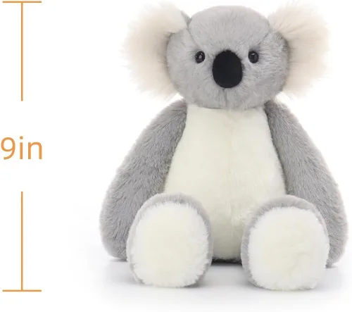 Vista 8 de Apricot Lamb Juguetes de peluche de koala gris, suave, perfecto para niños (koala gris, 9 pulgadas)