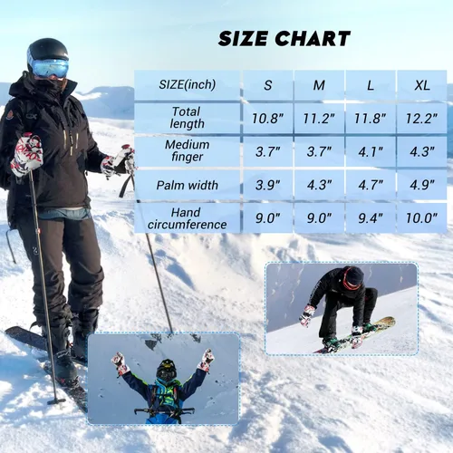 Vista 7 de ATERCEL Ski Gloves Men Women Waterproof, 2022 Updated Touchscreen Snow Gloves, Snowboard Gloves for Cold Weather