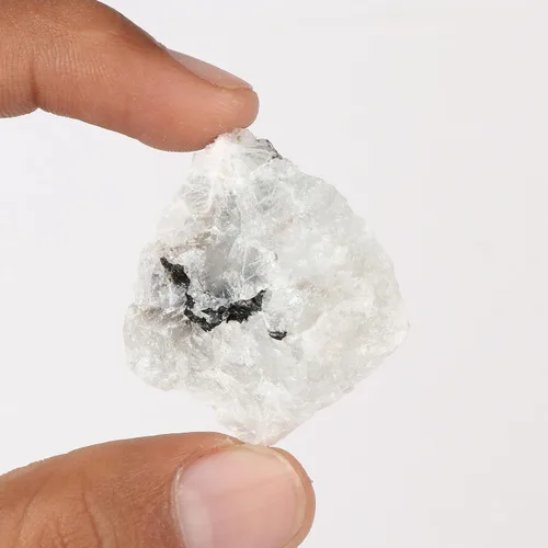 Vista 3 de GEMHUB Piedra de calcita de arco iris blanca pura pura y genuina de 96.00 quilates, con certificación de cristal curativo sin cortar, piedra