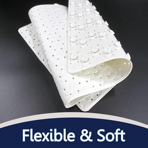 Vista 6 de SafeLand - Tapete antideslizante para baño, ducha, bañera, material TPR, ecológico, sin PVC, lavable a máquina, sin olor, con potentes ventosas