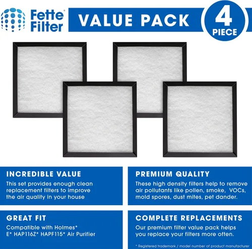 Vista 3 de Fette Filter - Filtros de repuesto compatibles con Holmes Filter E carbón activado y filtro de repuesto multicapa, compatible con modelos
