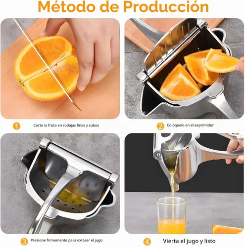 Vista 4 de Exprimidor manual de limón, exprimidor de limón, exprimidor de cítricos de mano, prensa de cítricos de acero inoxidable, exprimidor de frutas