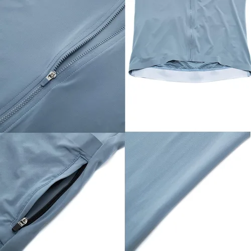 Vista 4 de YKYWBIKE Maillot de ciclismo Aero Race Fit, Maillot de bicicleta de carretera manga corta absorbe la humedad, transpirable, bolsillo con cremallera