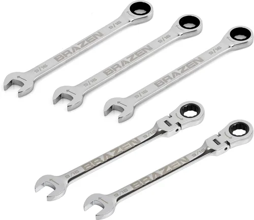 Vista 6 de BRAZEN Paquete de cinco llaves de trinquete de 1/2" (estándar)
