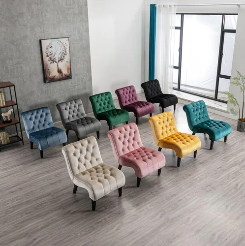 Vista 8 de Silla decorativa cómoda para sala de estar, sala de estar, dormitorio, decoración de oficina, sillón copetudo de terciopelo, silla de barril
