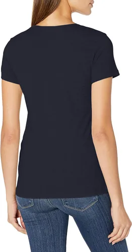 Vista 4 de Nautica Camiseta Easy Comfort para mujer, cuello redondo, súper suave, 100% algodón, color liso