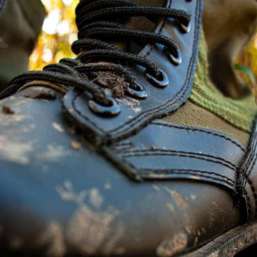 Vista 4 de FOX OUTDOOR PRODUCTS Botas de combate tácticas duraderas y cómodas de Vietnam Jungle para hombre con parte superior de cuero y algodón y vástago