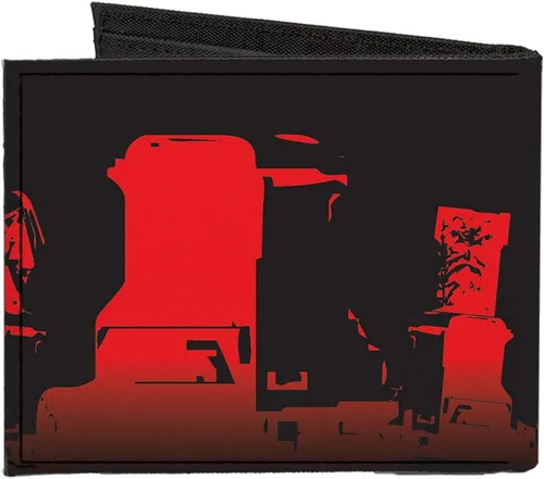Vista 2 de Buckle-Down Billetera plegable de lona estándar para hombre, cementerio, 4.0" x 3.5