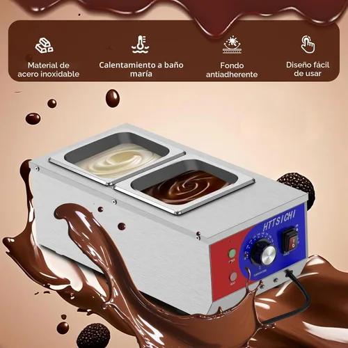 Vista 6 de Máquina de temple de chocolate, máquina comercial de fusión de chocolate con capacidad de 9 litros y control de temperatura de 86-185 ℉, derretidor