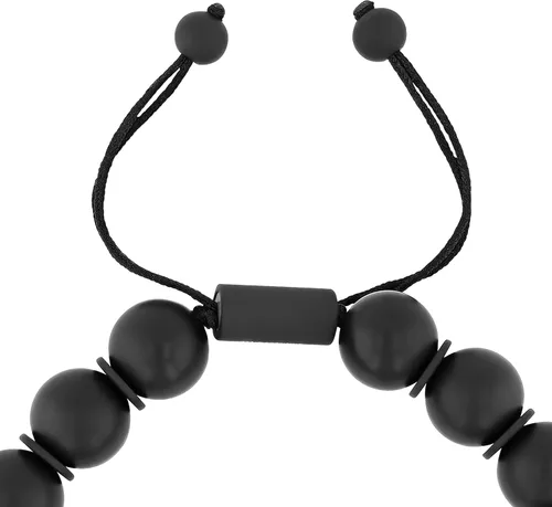 Vista 5 de Pulsera Bolo de Nylon Ajustable con Cuentas de Acero Inoxidable para Hombre - Elección
