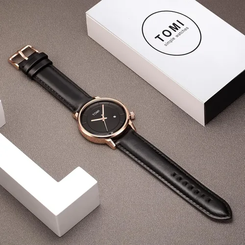 Vista 4 de TOMI Reloj de pulsera de cuarzo para hombre de moda para negocios, regalos para hombres, estudiantes, mujeres, él, novio