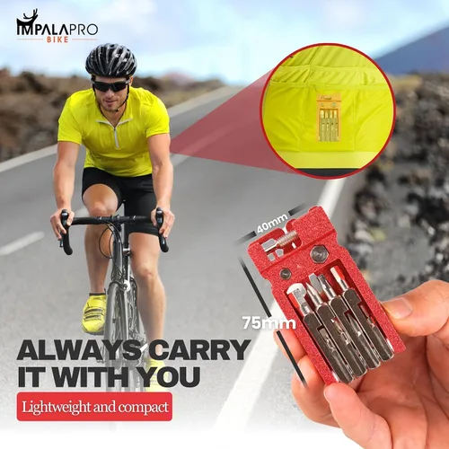 Vista 6 de Kit de herramientas para bicicleta portátil 20 en 1, compacto y ligero (4.14 oz) cromo-vanadio (CRV) - Multiherramienta para bicicleta