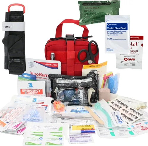 Vista 8 de Luminary Advanced IFAK Stocked MOLLE Rip-Away Trauma Hemorrhage Control First Aid Kit with Headrest Mount Quick Release Panel Emergency Pack