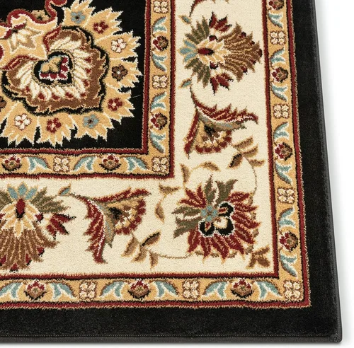 Vista 4 de Well Woven Alfombra de área oriental roja de Sultan Sarouk con diseño floral persa, formal, tradicional, fácil de limpiar, resistente a las manchas