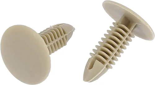 Vista 3 de uxcell 100pcs 0.236 in agujero plástico remaches sujetadores empuje clips caqui para coche