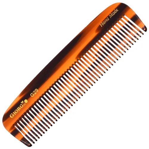 Vista 9 de Giorgio G29 - Peine de bolsillo de dientes finos Grahpite negro para hombres, peine alisador para el cuidado diario del cabello, bigote y barba
