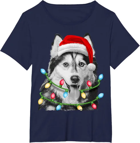 Vista 13 de Camiseta para niños con diseño de hachís siberiano con luces de árbol de Navidad Negro