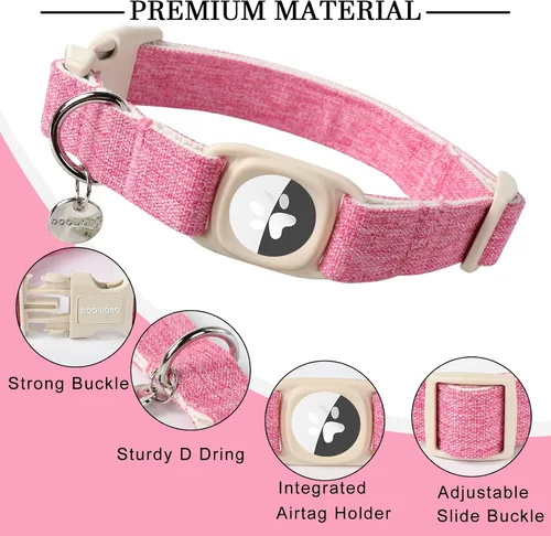 Vista 116 de DOGWONG Collar para perro de San Valentín, collar ajustable de algodón con corazón de caramelo azul, perfecto para perros pequeños a medianos