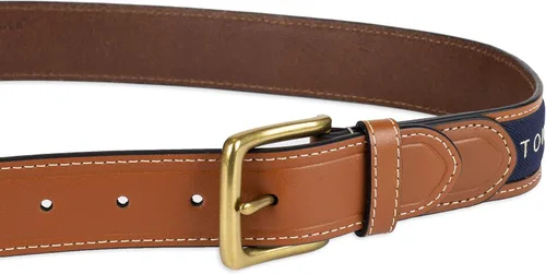 Vista 3 de Tommy Hilfiger Men's Fabric Inlay Casual Belt with Classic Harness Buckle