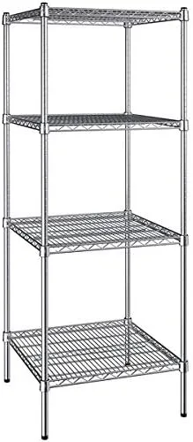 Vista 339 de Kit de 4 estantes de epoxi verde NSF de 21 x 72 pulgadas con postes de 86 pulgadas, estantería de almacenamiento resistente, kit de estantería