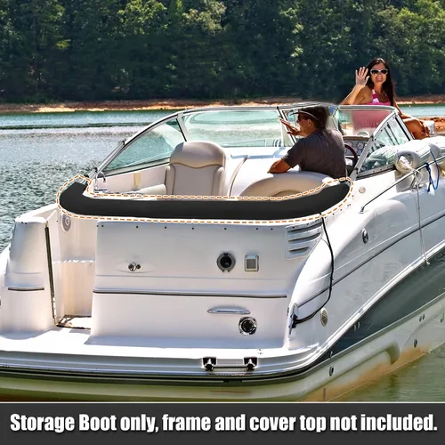 Vista 6 de X AUTOHAUX 4 Arco Bimini Top Almacenamiento Bota Cubierta Impermeable Barco Bimini Bolsa de Almacenamiento 600D Poliéster Lona Sin Marco Resistente