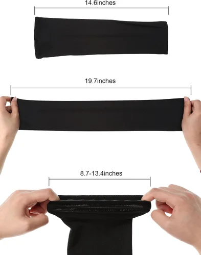 Vista 3 de 8 pares de mangas de enfriamiento unisex con protección UV para brazo de seda de hielo, Negro, M