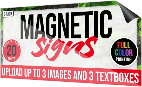 Vista 3 de Paquete de 2 letreros magnéticos personalizados para vehículos, imanes de automóvil personalizados para empresas, letreros magnéticos personalizados