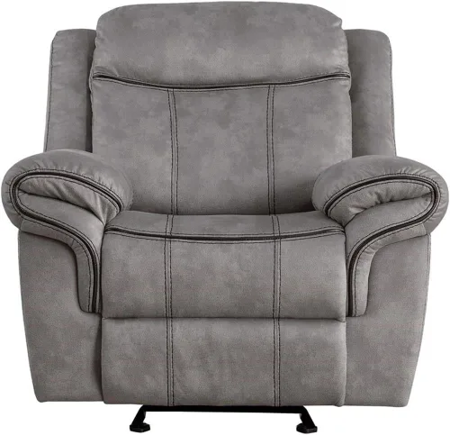 Vista 5 de Acme Zubaida - Sofá reclinable tapizado horizontal de terciopelo en 2 tonos gris