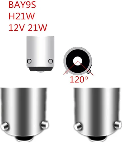 Vista 3 de 2 unids BAY9S H21W 12 V 21 W ámbar Bay9s coche niebla luz bayoneta bombilla halógeno coche indicador freno inversa bombilla BAY9S 12 V 21 W coche