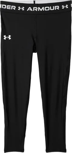 Vista 5 de Under Armour HeatGear - Leggings cortos para niñas con tobillo recortado (001) Negro / Blanco