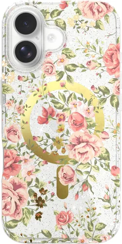 Vista 98 de LONLI Hue - para iPhone 15 Pro Max [Compatible con Magsafe] - Funda de teléfono floral dorada - [Amortiguador de 360°] - Funda de teléfono linda