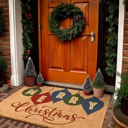 Vista 24 de LuxUrux Alfombra de Fibra de Coco de Bienvenida - Respaldo Extra Resistente, 17'' x 30'' Alfombra Natural para Puerta - Fácil de Limpiar, Hermoso