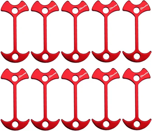 Vista 4 de 10 clavijas de estacas para tienda de campaña de espina de pescado, alargan la cubierta, tapón de anclaje de clavos, tensor de guyline, accesorios