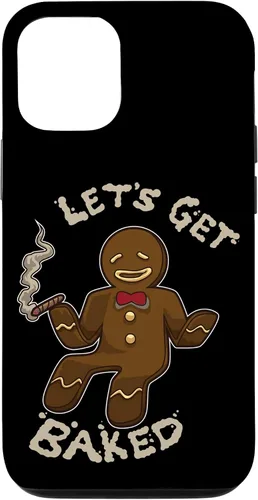 Vista 28 de Divertida funda navideña para iPhone 16 con diseño de pan de jengibre y marihuana
