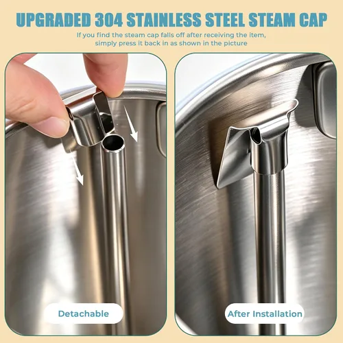Vista 7 de SUSTEAS Tetera Eléctrica - Hervidor de Agua Caliente de 57 oz para Té con Termómetro, Tetera de Acero Inoxidable de 1500W de Calentamiento Rápido
