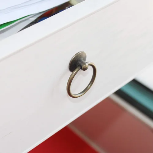 Vista 6 de Manijas de gabinete de cocina, tiradores de anillos de cajón de metal, manijas y pomos de gabinete de un solo agujero, accesorios para gabinete