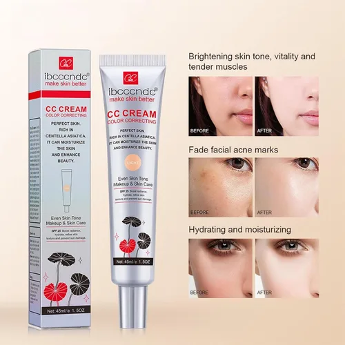 Vista 3 de Crema CC Hidratante con Centella Asiática - Primér Pre-Maquillaje Multiusos Hidratante, Corrector Facial, Protector Solar, Crema CC de Cobertura 01