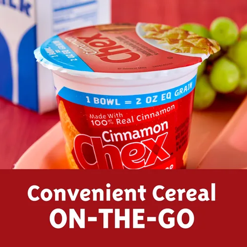 Vista 7 de Cinnamon Chex Cereal sin gluten, tazas de servicio de alimentos de una sola porción, 60