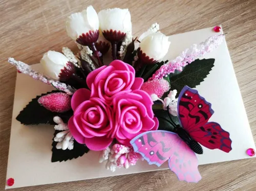 Vista 6 de D-Seven Flores artificiales, 100 unidades, mini rosas de espuma para manualidades, ramos de boda, centros de mesa de baby shower, arreglos florales