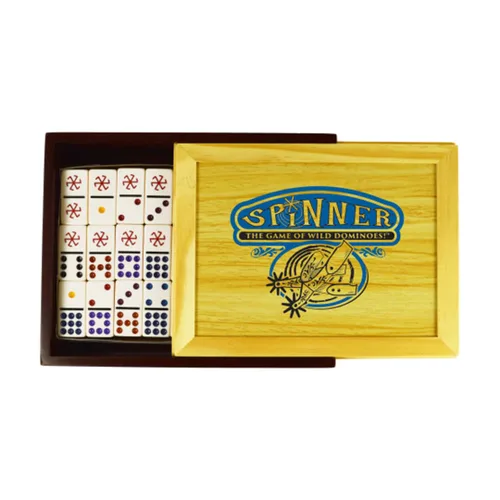 Vista 3 de Front Porch Classics, Juego de dominó Spinner en estuche de madera coleccionable de Front Porch Classics para 2 a 8 jugadores a partir de 8 años